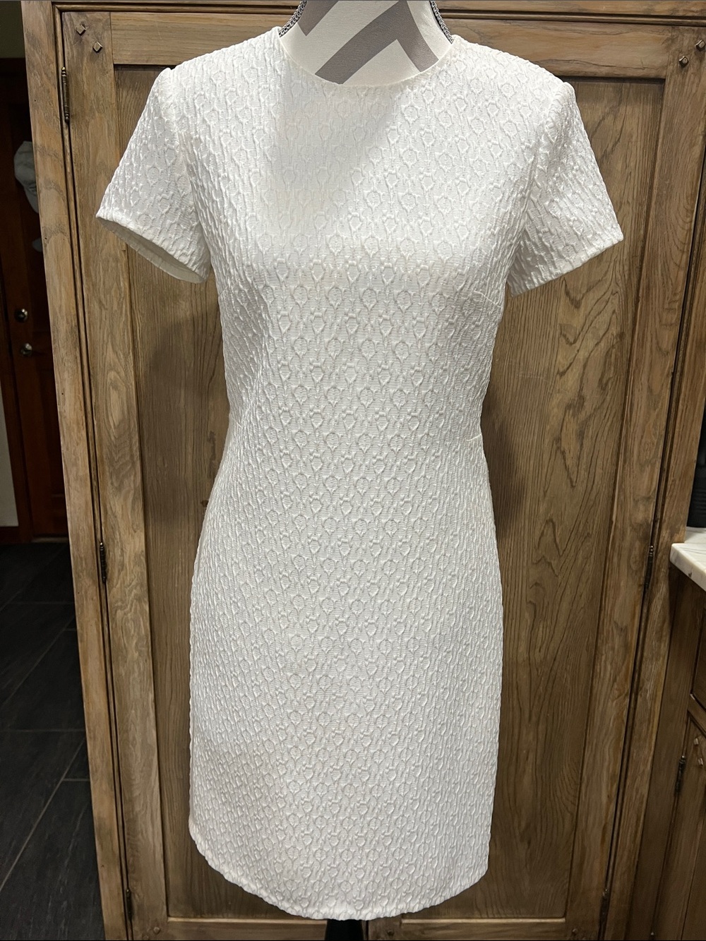 Rebecca Taylor Día Textured Silk Lining White Dress Sz 4